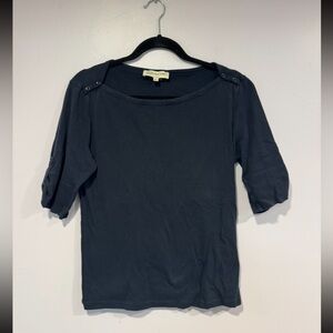 Navy Jones New‎ York Sport button shoulder short sleeve shirt